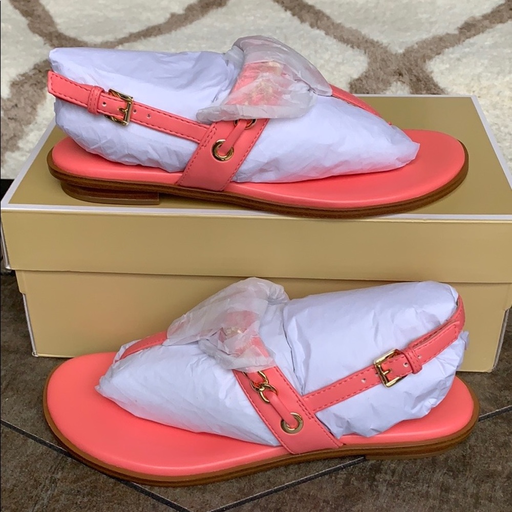 MICHAEL KORS ELSA THONG NAPPA PU GRAPEFRUIT - Picture 12 of 16